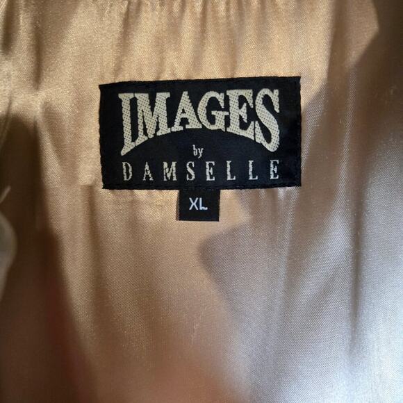 IMAGES BY DAMSELLE Lamb Leather Coat Fox Fur Hood XL Nude - Picture 13 of 16